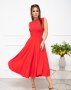 Червона класична сукня без рукавів (1)
