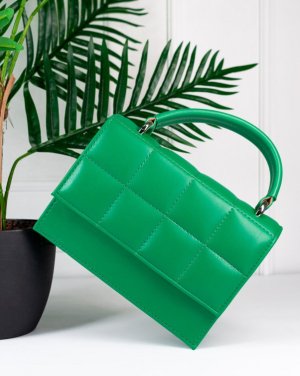Зелена каркасна стьобана сумка-валіза - 8543755 - SvitStyle