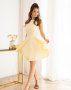 Жовта класична сукня без рукавів (1)