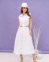 Біла лляна сукня-сорочка з вирізами (1)