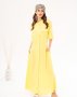 Жовта бавовняна сукня-сорочка з розрізами (1)