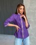 Фіолетова лляна сорочка з вишивкою на манжетах (1)