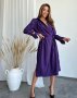 Фіолетова сукня-халат з декольте (1)