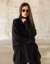 Чорний вільний светр із хомутом (1)