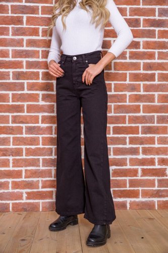 Чорні жіночі джинси широкого крою 164R511 - SvitStyle