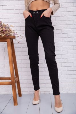 Жіночі стрейчеві джинси американки чорного кольору 131R2023 - 8570860 - SvitStyle