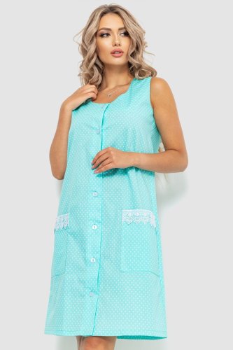 Жіночий халат в горох, колір бірюзовий, 102R346 - SvitStyle