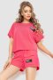 Костюм жіночий повсякденний футболка+шорти, колір рожевий, 198R127 (1)