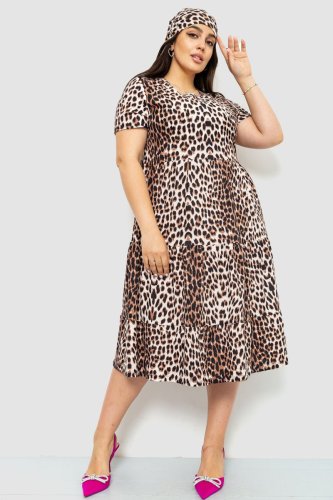 Сукня жіноча, колір леопардовий, 219RT-4025 - SvitStyle
