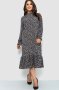 Сукня шифонова з принтом, колір бежево-гірчичний, 204R201-1 (1)
