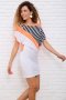 Літня сукня, біло-помаранчевого кольору в смужку, 167R100-3 (1)