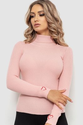 Гольф жіночий в рубчик, колір світло-рожевий, 204R051 - 8576660 - SvitStyle