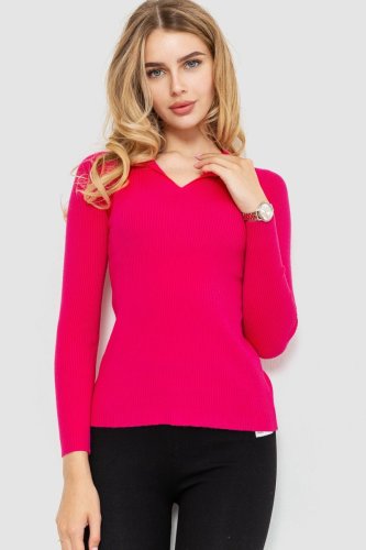 Кофта жіноча в рубчик, колір рожевий, 204R015 - SvitStyle