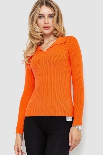 Кофта жіноча в рубчик, колір помаранчевий, 204R015 - SvitStyle