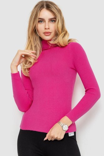 Стильний жіночий гольф у рубчик, колір рожевий, 204R001 - SvitStyle