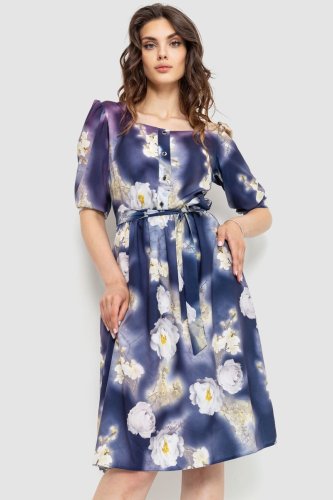 Сукня з поясом, колір різнобарвний, 230R039-2 - SvitStyle