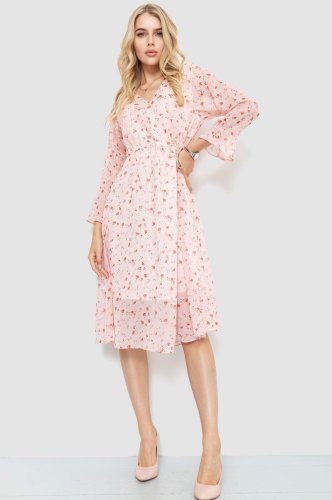 Сукня шифонова, колір рожевий, 204R1876 - SvitStyle