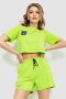 Костюм жіночий повсякденний футболка+шорти, колір салатовий, 198R2011 (1)