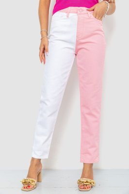 Джинси жіночі, колір біло-рожевий, 164R426 - 8578003 - SvitStyle