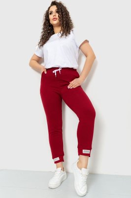 Спортивні штани жіночі демісезонні, колір бордовий, 226R027 - 8578034 - SvitStyle