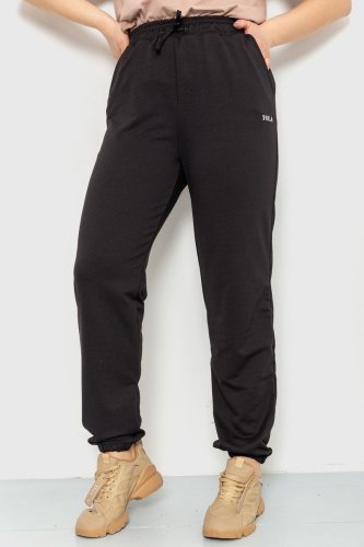 Спортивні штани жіночі демісезонні, колір чорний, 129R1488 - SvitStyle