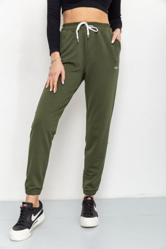 Спортивні штани жіночі двонитка, колір хакі, 129R1466 - SvitStyle
