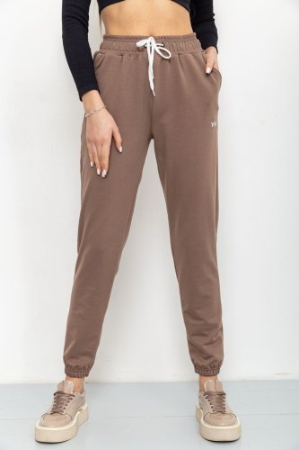 Спортивні штани жіночі двонитка, колір мокко, 129R1466 - SvitStyle