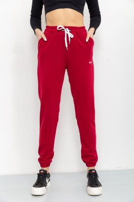 Спортивні штани жіночі двонитка, колір бордовий, 129R1466 - 8578141 - SvitStyle