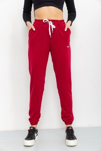 Спортивні штани жіночі двонитка, колір бордовий, 129R1466 - SvitStyle