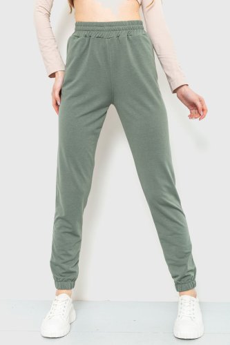 Спортивні штани жіночі двонитка, колір оливковий, 102R292 - SvitStyle