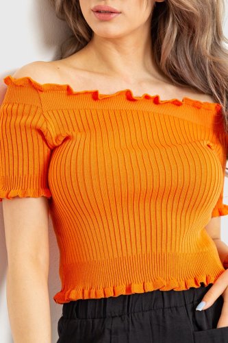 Топ жіночий нарядний в рубчик, колір помаранчевий, 204R020 - SvitStyle
