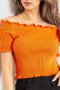 Топ жіночий нарядний в рубчик, колір помаранчевий, 204R020 (1)