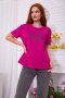 Жіноча футболка, вільного крою, кольору фуксії, 198R015 (1)