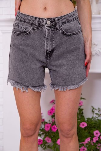 Жіночі джинсові шорти, на середній посадці, колір Сірий, 164R3066 - SvitStyle