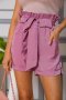 Жіночі шорти на резинці, з поясом, колір Сливовий, 102R305 (1)