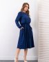 Синя приталена сукня міді довжини (1)