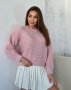 Рожевий в'язаний светр із вовни (1)