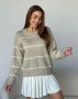 Ангоровий трикотажний светр бежевого кольору в смужку (1)