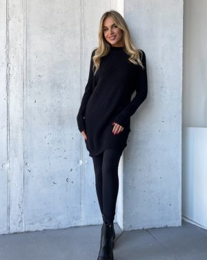 Чорний кашеміровий светр-туніка - 8593766 - SvitStyle