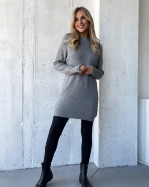 Сірий кашеміровий светр-туніка - 8593770 - SvitStyle