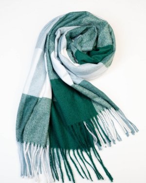 Зелений шарф-палантин з кашеміру - 8595755 - SvitStyle