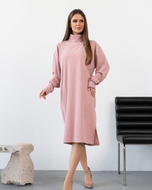 Рожеве плаття-гольф з бічним розрізом - 8600575 - SvitStyle