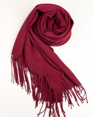 Фіолетовий однотонний шарф-палантин з бахромою - 8609430 - SvitStyle