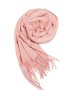 Персиковий однотонний шарф-палантин з бахромою (1)