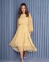 Шифонова жовта сукня класичного крою (1)