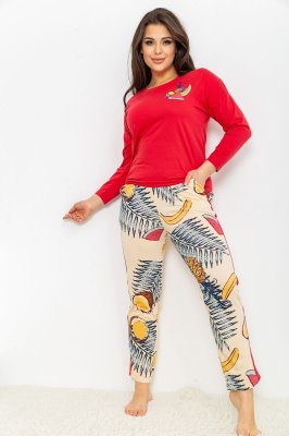 Жіноча піжама з принтом 219RP-152, колір Червоно-бежевий - 8615420 - SvitStyle