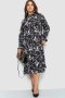 Сукня шифонова з принтом, колір чорно-бежевий, 204R201-1 (1)