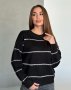 Ангоровий трикотажний светр чорного кольору в смужку (1)