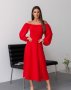 Червона ретро сукня з розрізом (1)