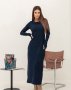 Темно-синя довга сукня в рубчик (1)